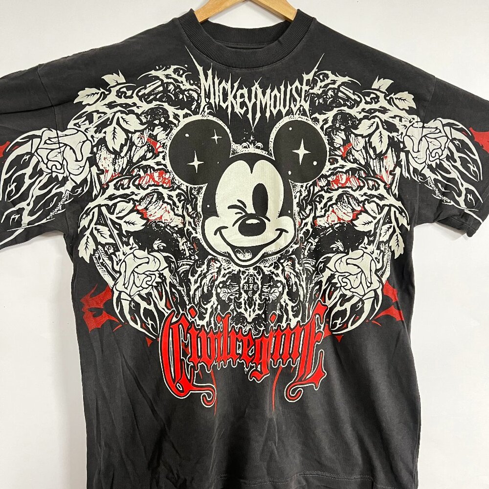 NWOT Civil Regime- METAL MICKEY AMERICAN CLASSIC OVERSIZED TEE IN VINTAGE ASHES